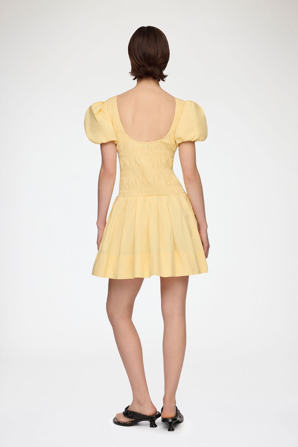 Mini Dress in Yellow Cotton
