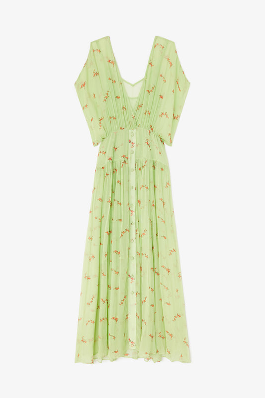 Dress in Green Silk