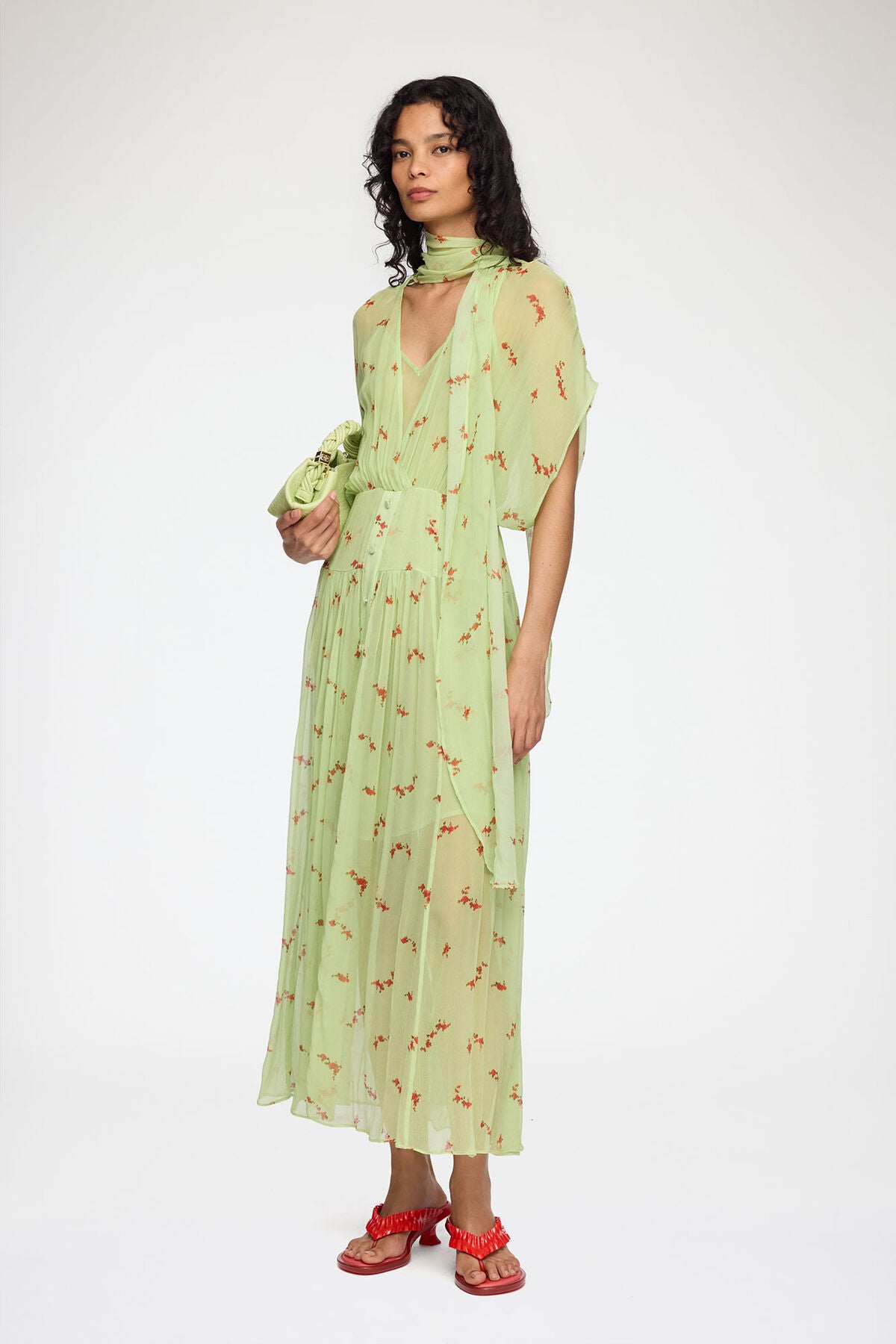 Dress in Green Silk