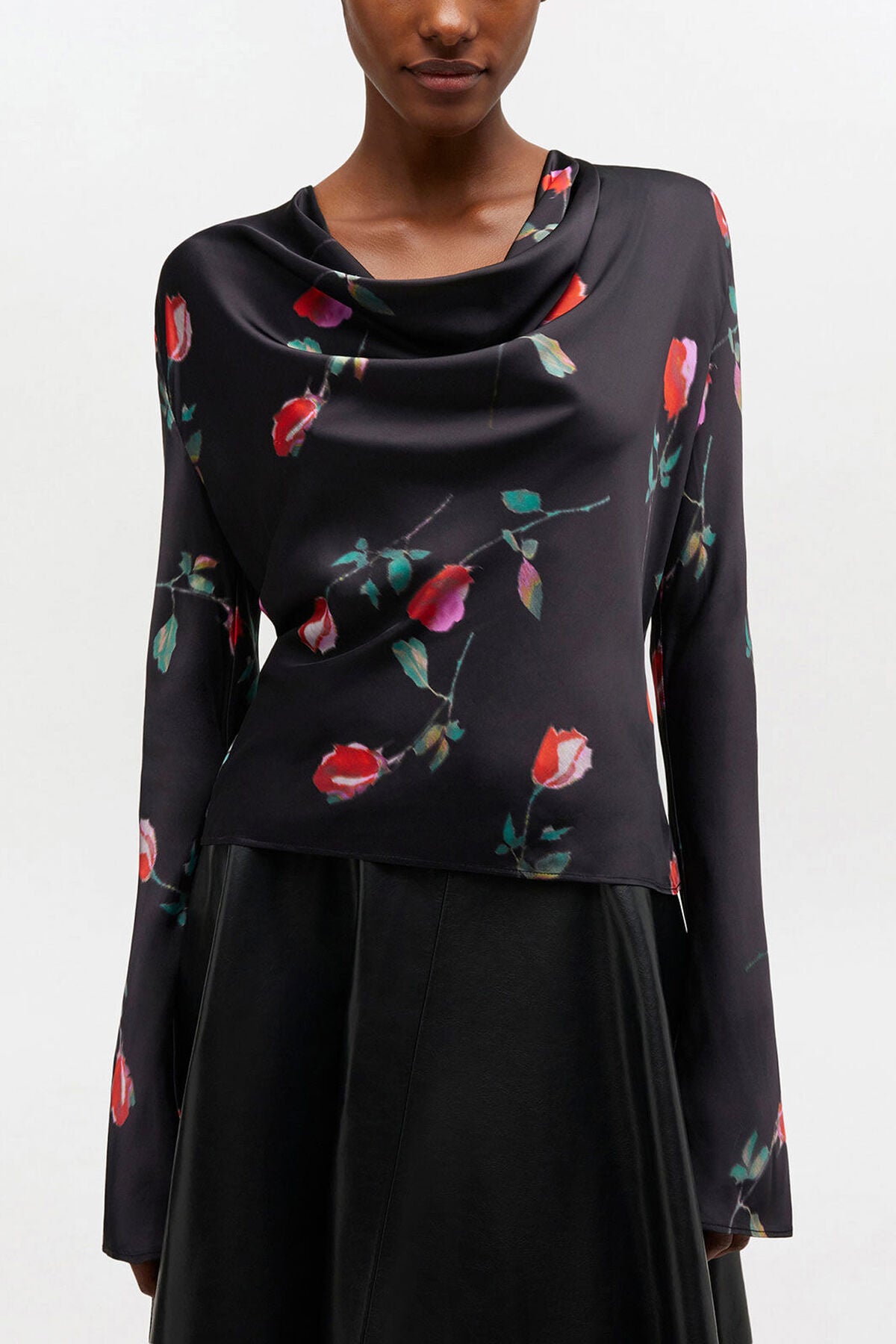 Printed Satin Blouse