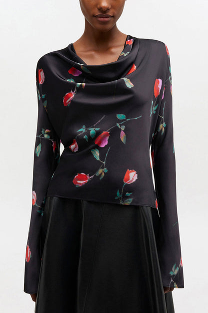 Printed Satin Blouse