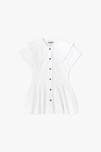 Short Cotton Ruffle Shirt