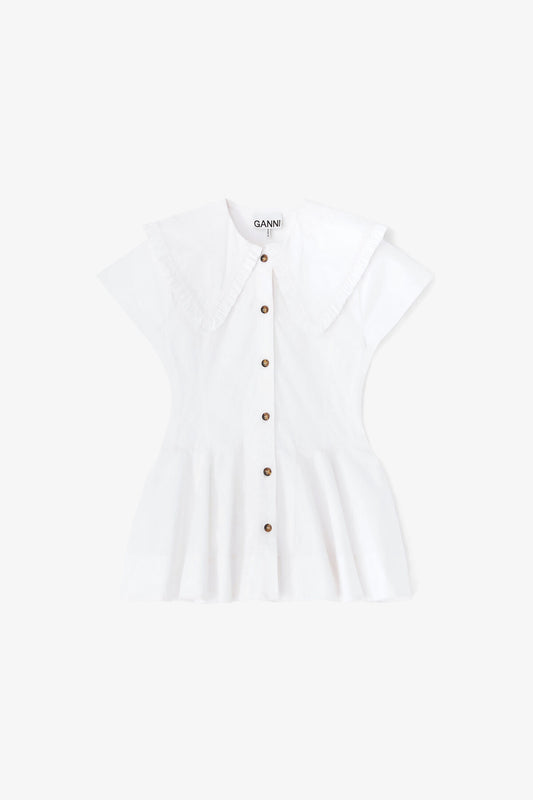 Short Cotton Ruffle Shirt