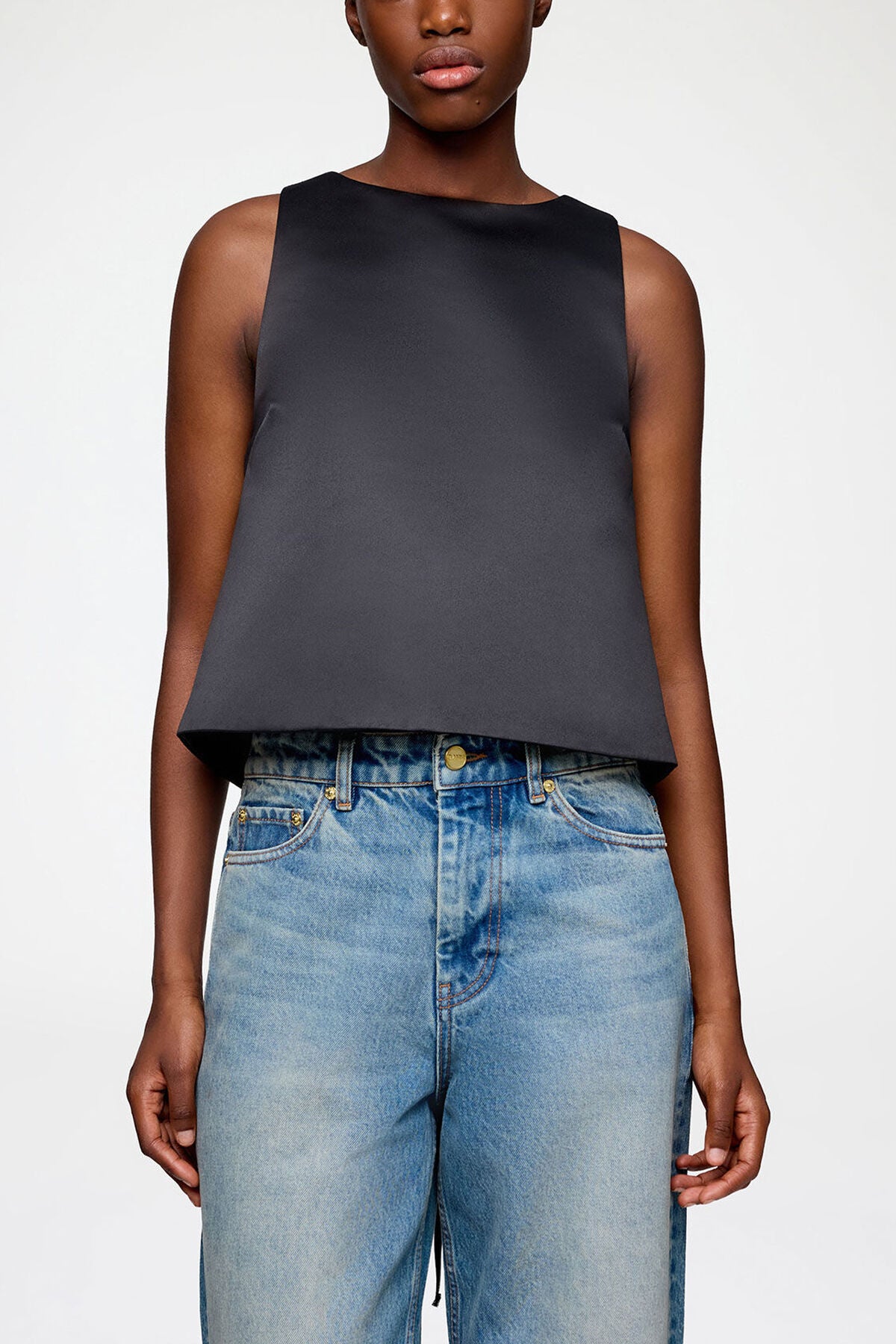 Top in Black Satin