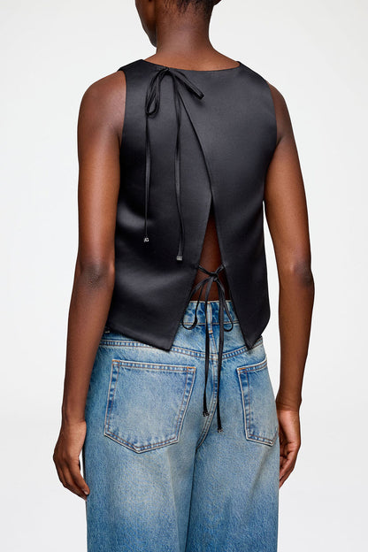Top in Black Satin