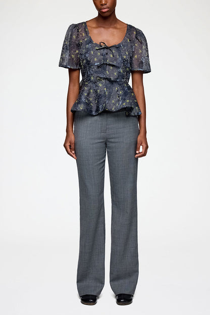 Peplum Blouse in Shibori Organza
