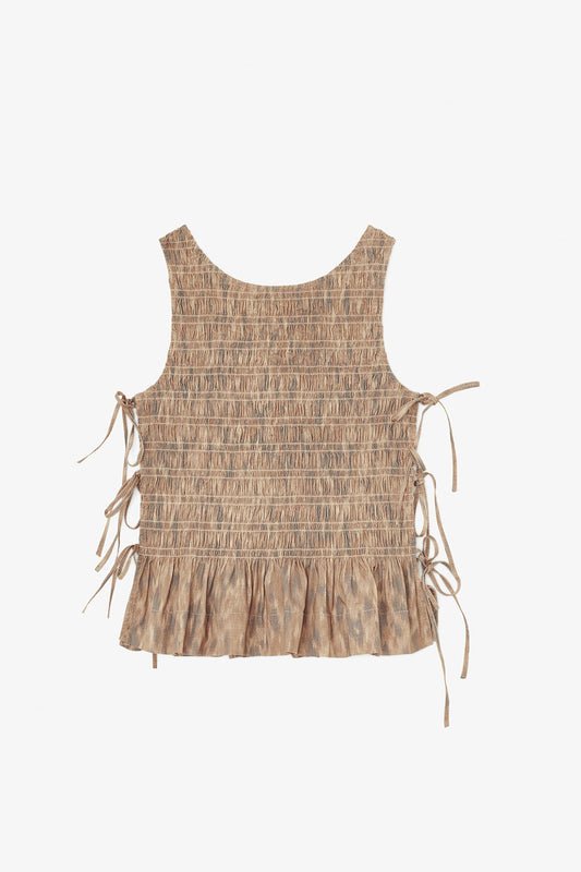 Smock Top in Printed Stretch