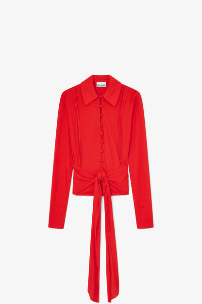 Shirt in Red Marl Mesh