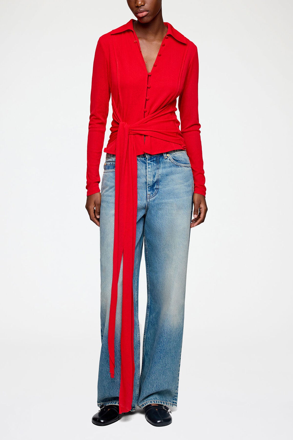Shirt in Red Marl Mesh