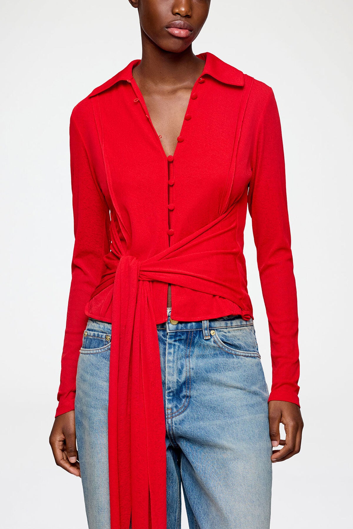 Shirt in Red Marl Mesh