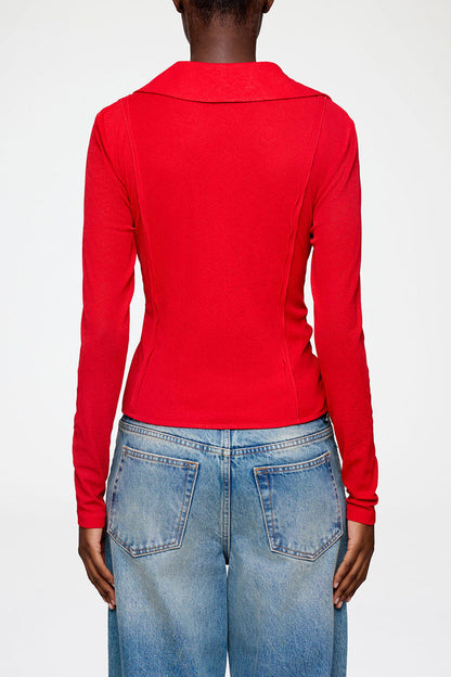 Shirt in Red Marl Mesh