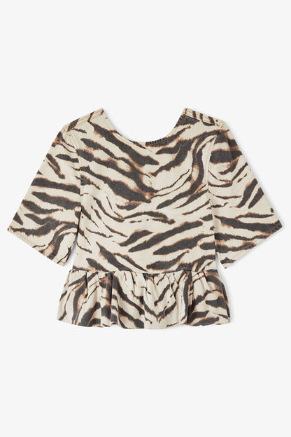 Top in Zebra Denim