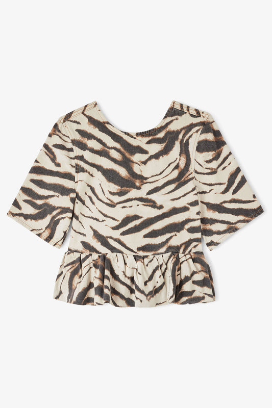 Top in Zebra Denim
