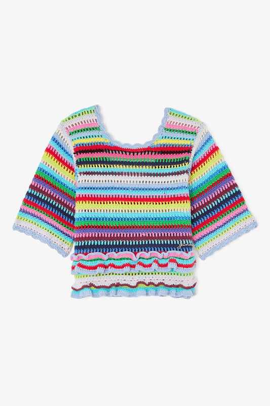 Top in Striped Crochet