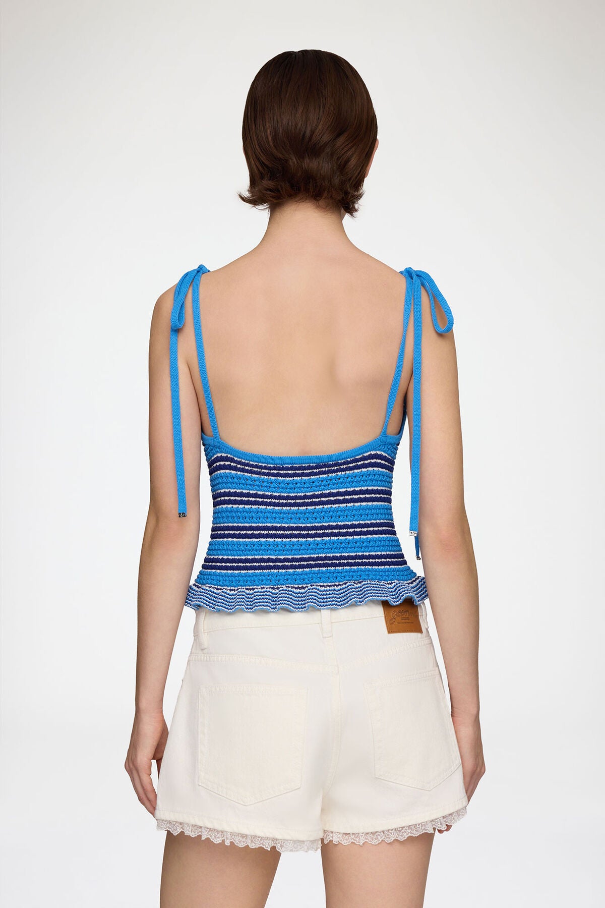 Top in Striped Pointelle