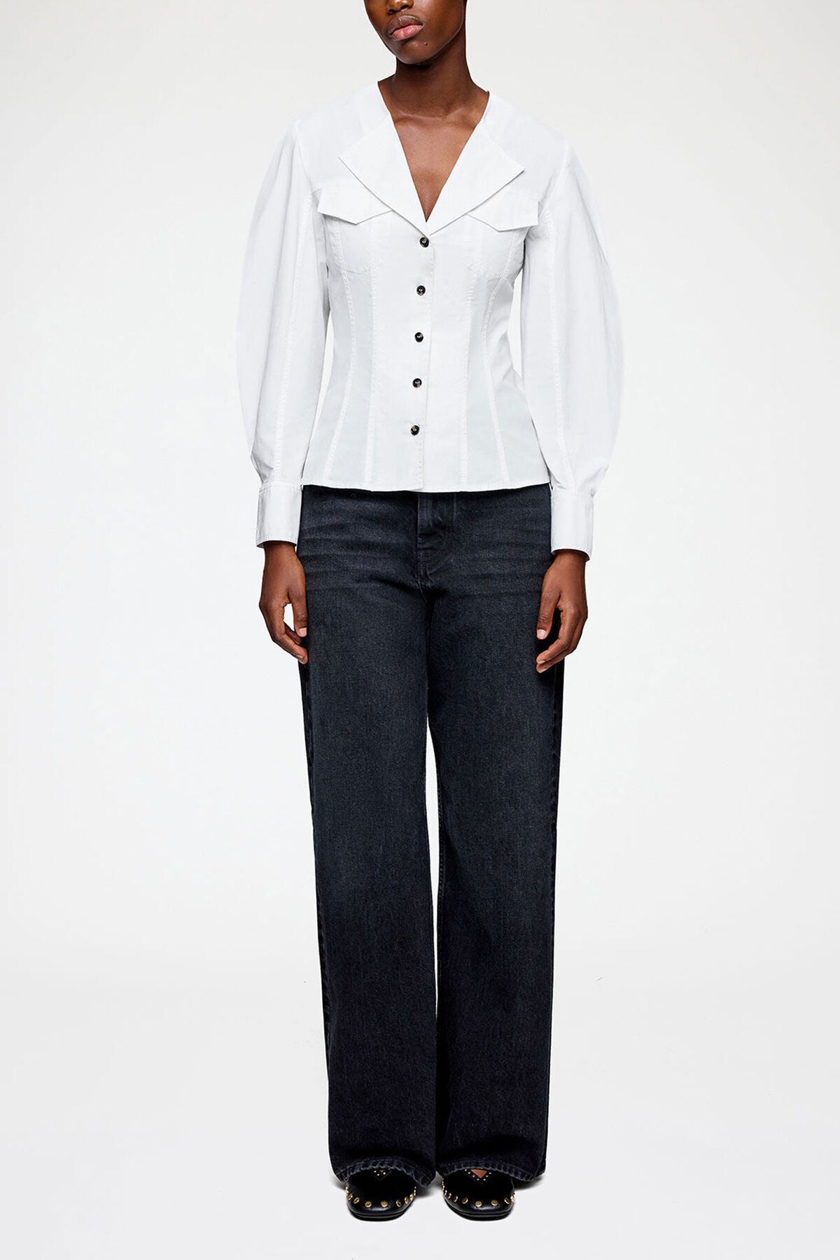 Shirt in White Cotton