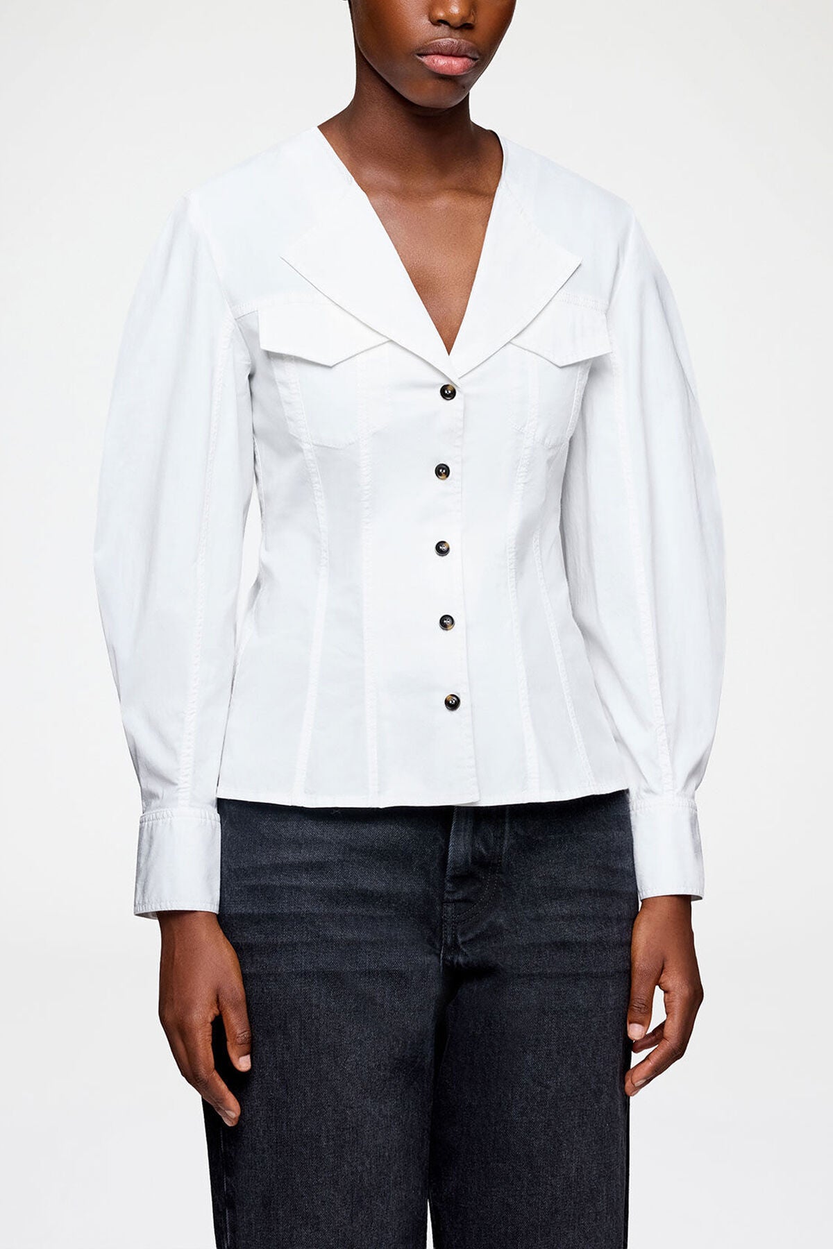 Shirt in White Cotton