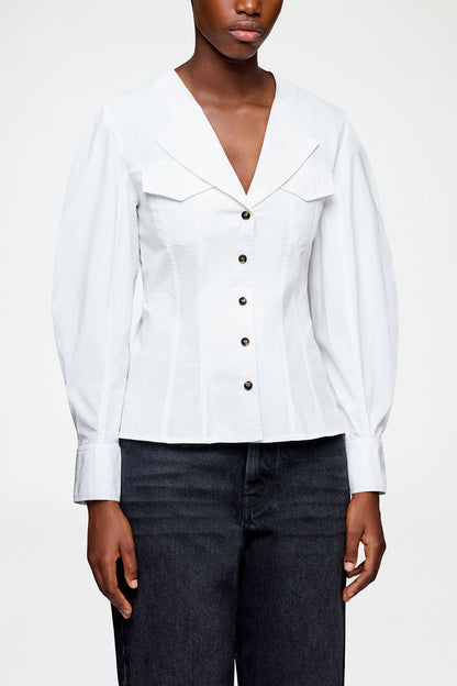 Shirt in White Cotton