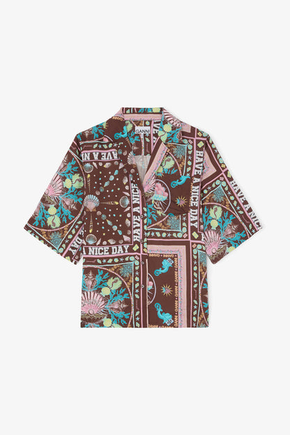 Shirt in Printed Twill