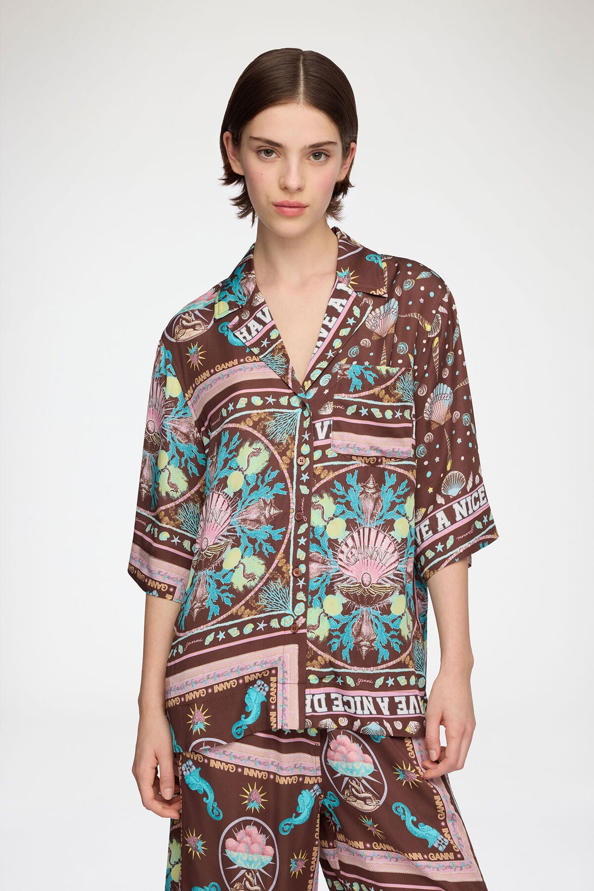Shirt in Printed Twill