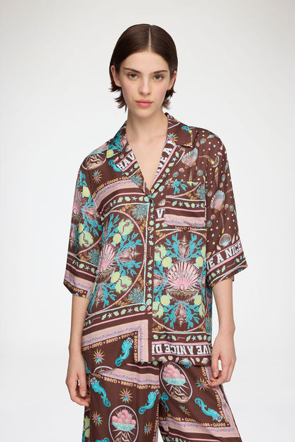 Shirt in Printed Twill