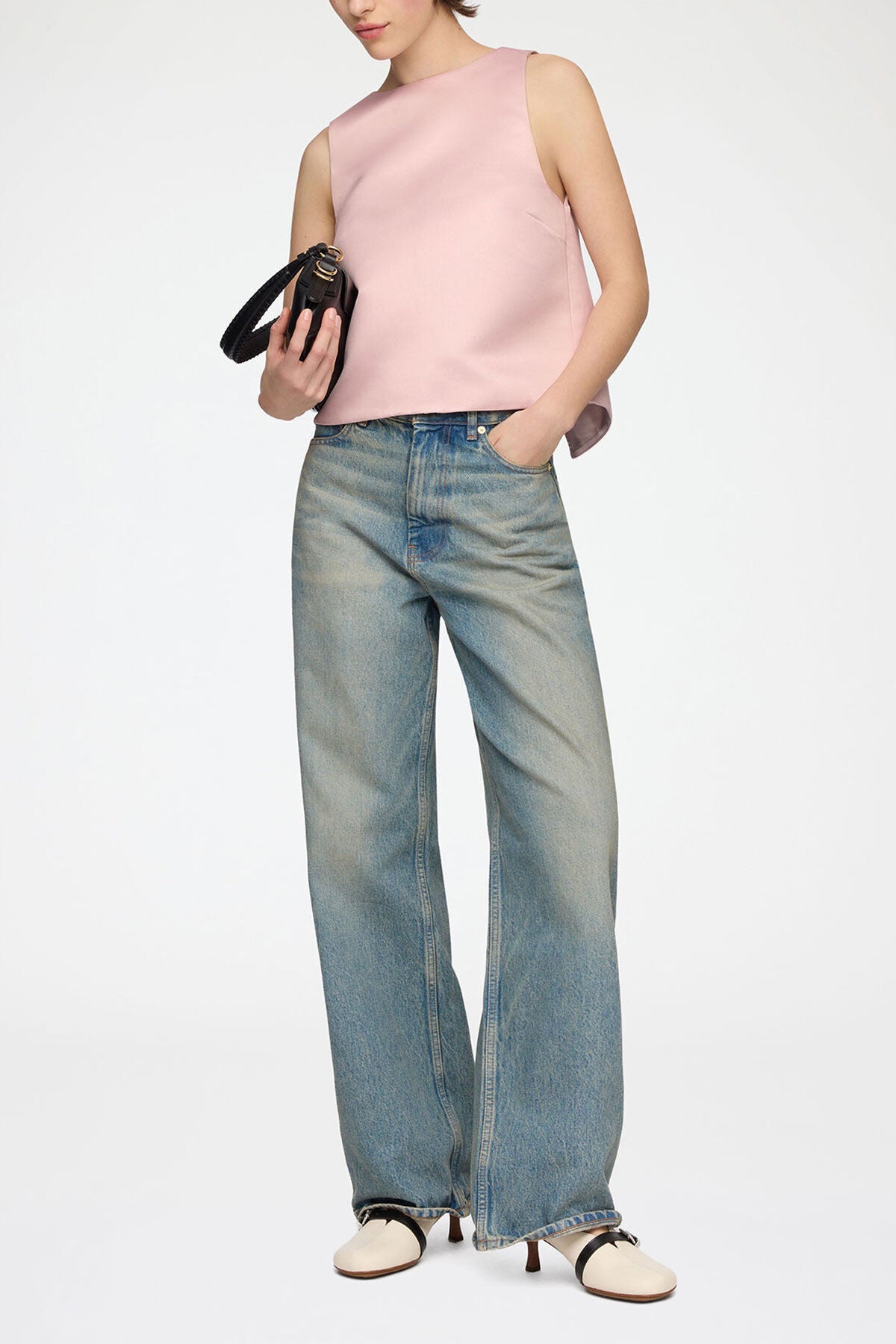 Top in Pink Satin