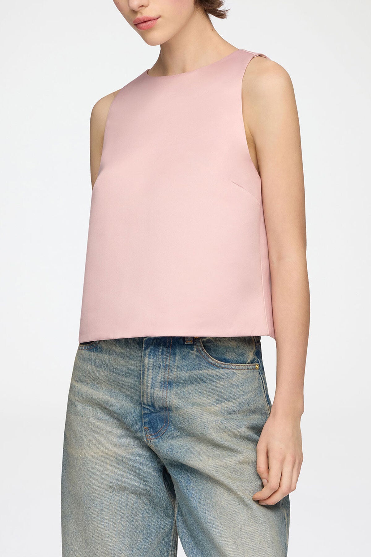 Top in Pink Satin
