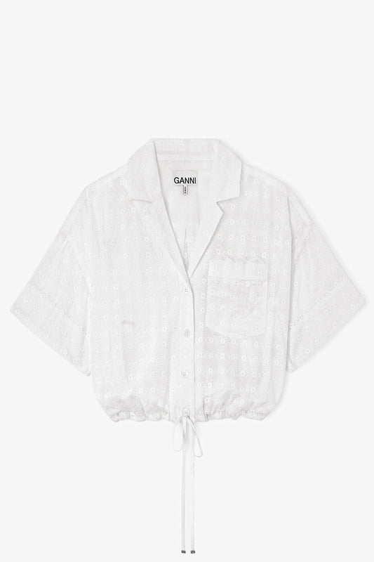 Shirt in White Broderie Anglaise