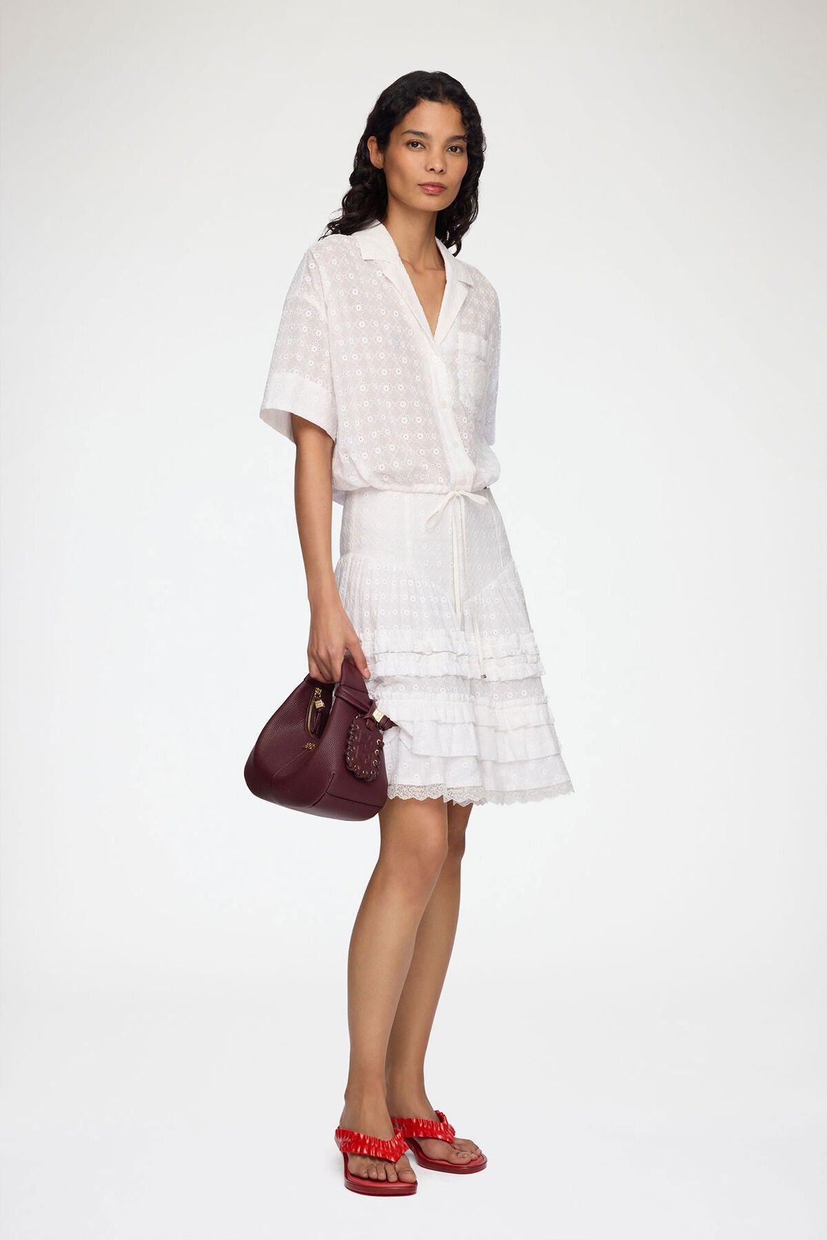 Shirt in White Broderie Anglaise