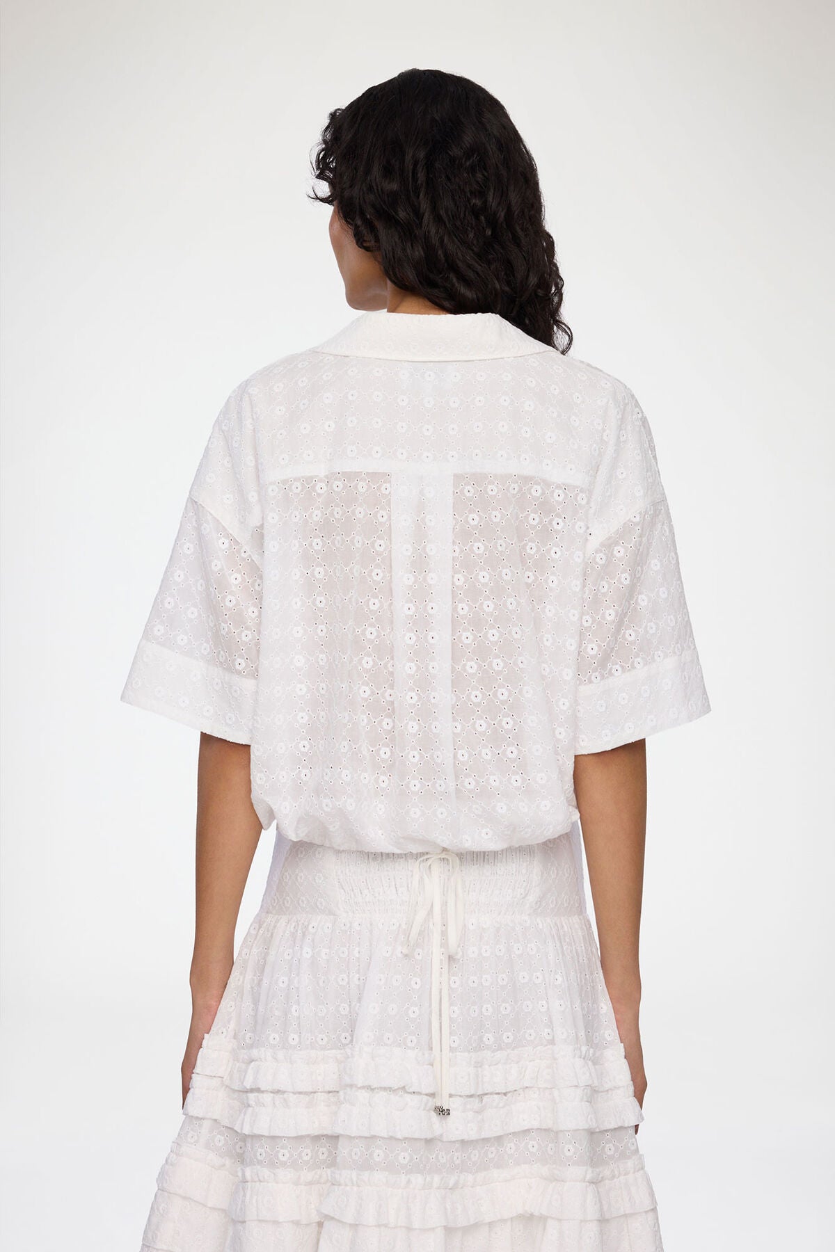 Shirt in White Broderie Anglaise