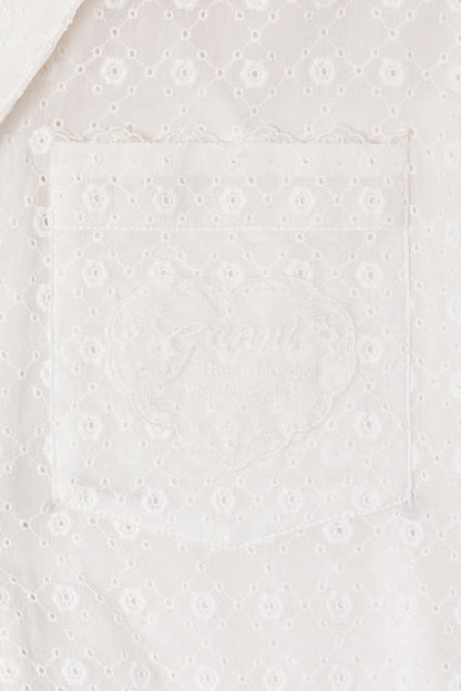 Shirt in White Broderie Anglaise