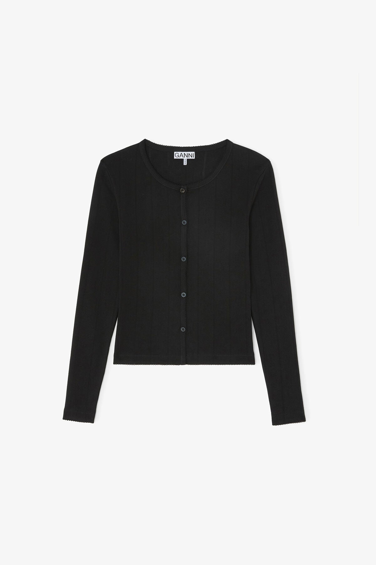 Top in Black Pointelle