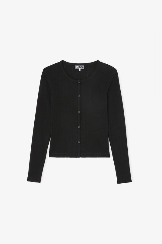 Top in Black Pointelle
