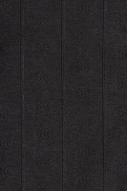 Top in Black Pointelle