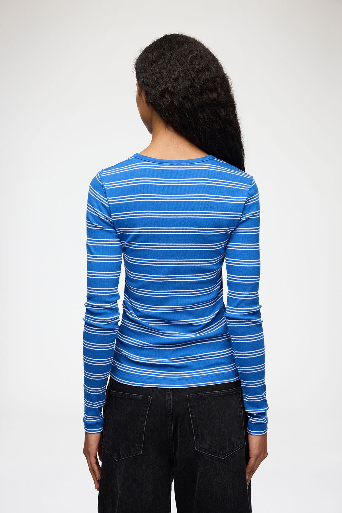 Long-sleeve Top with Stripes