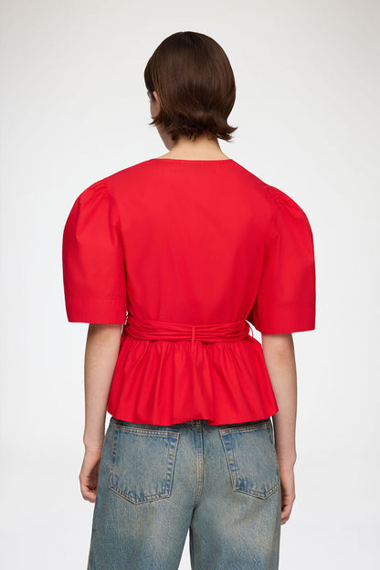 Blouse in Red Cotton