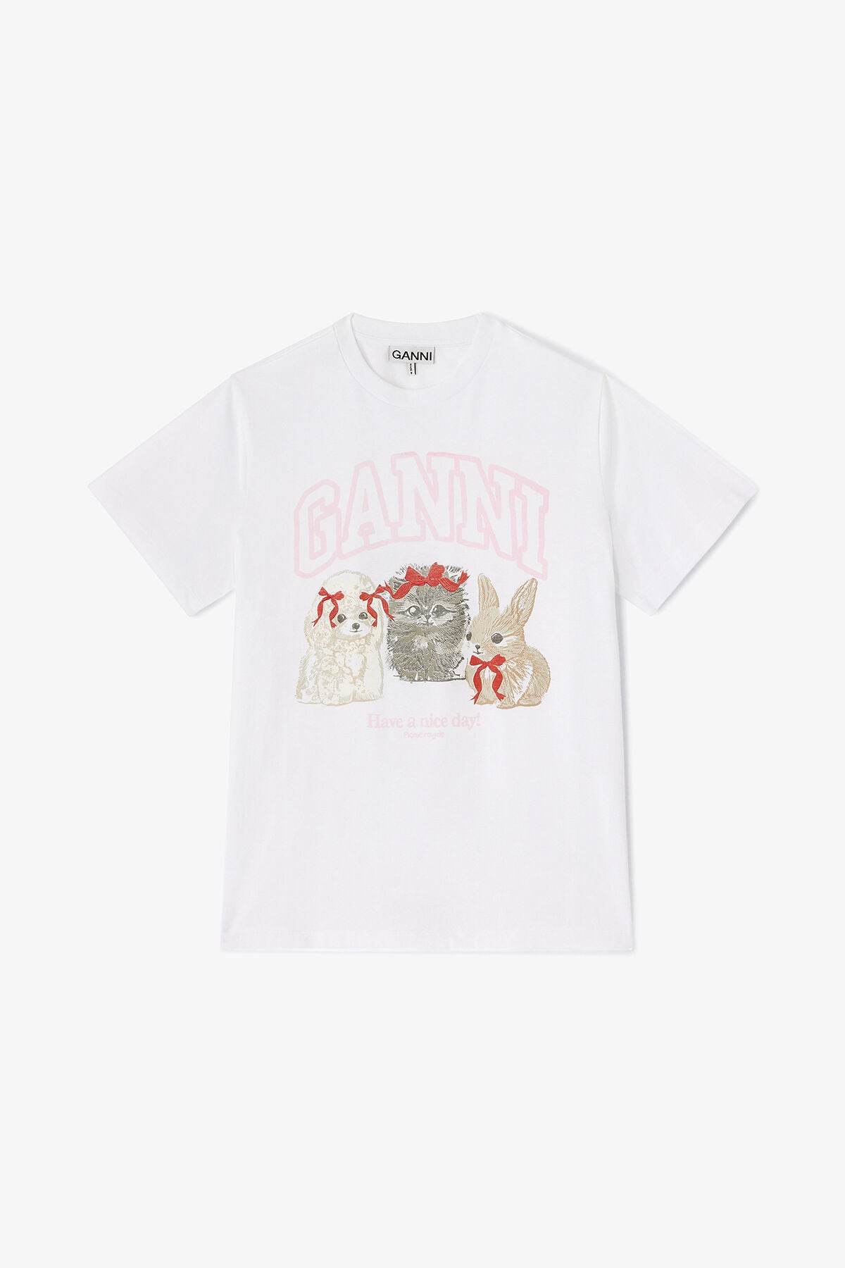 White Animals Print T-shirt