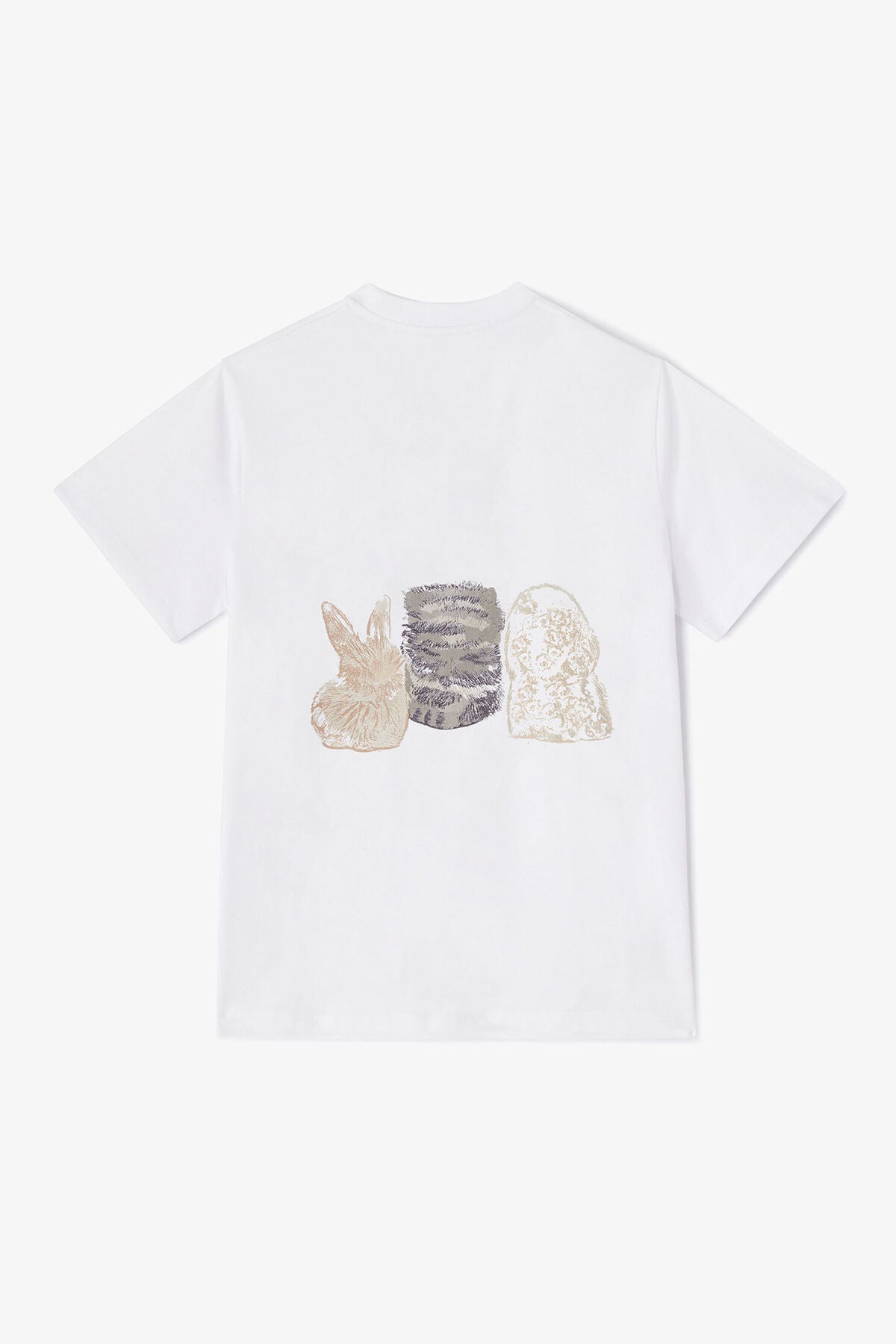 White Animals Print T-shirt