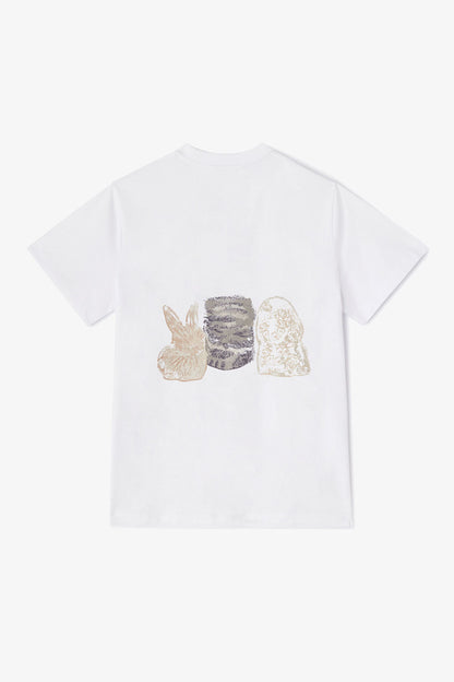White Animals Print T-shirt