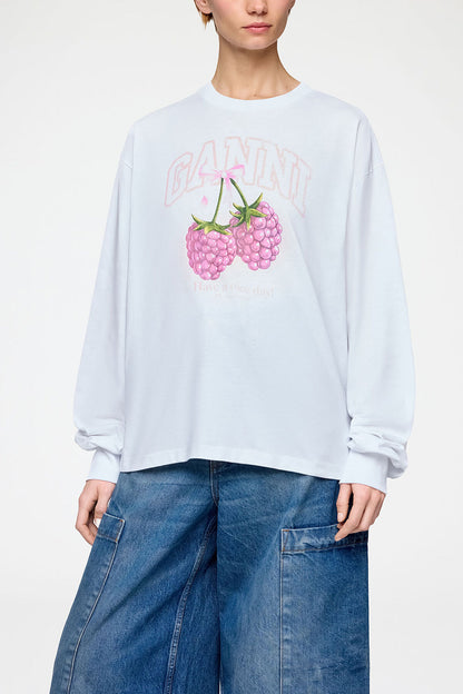 Long-sleeve T-shirt with Raspberries