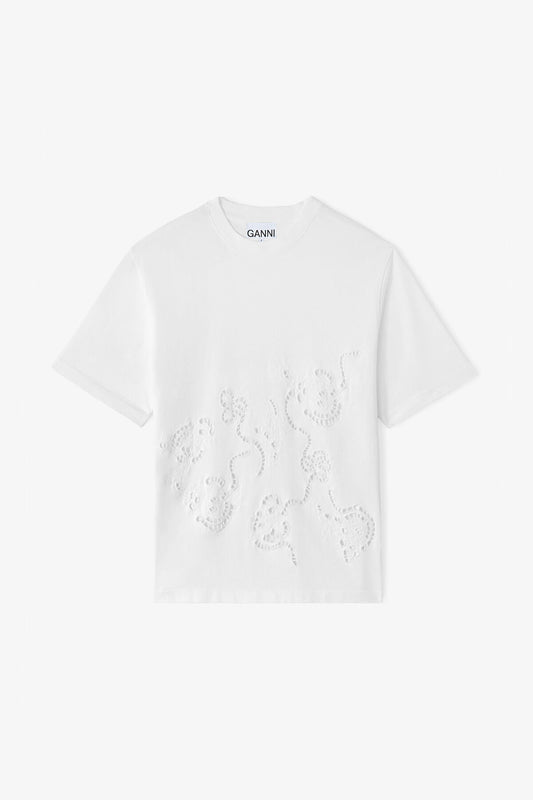 T-shirt in White Broderie Anglaise