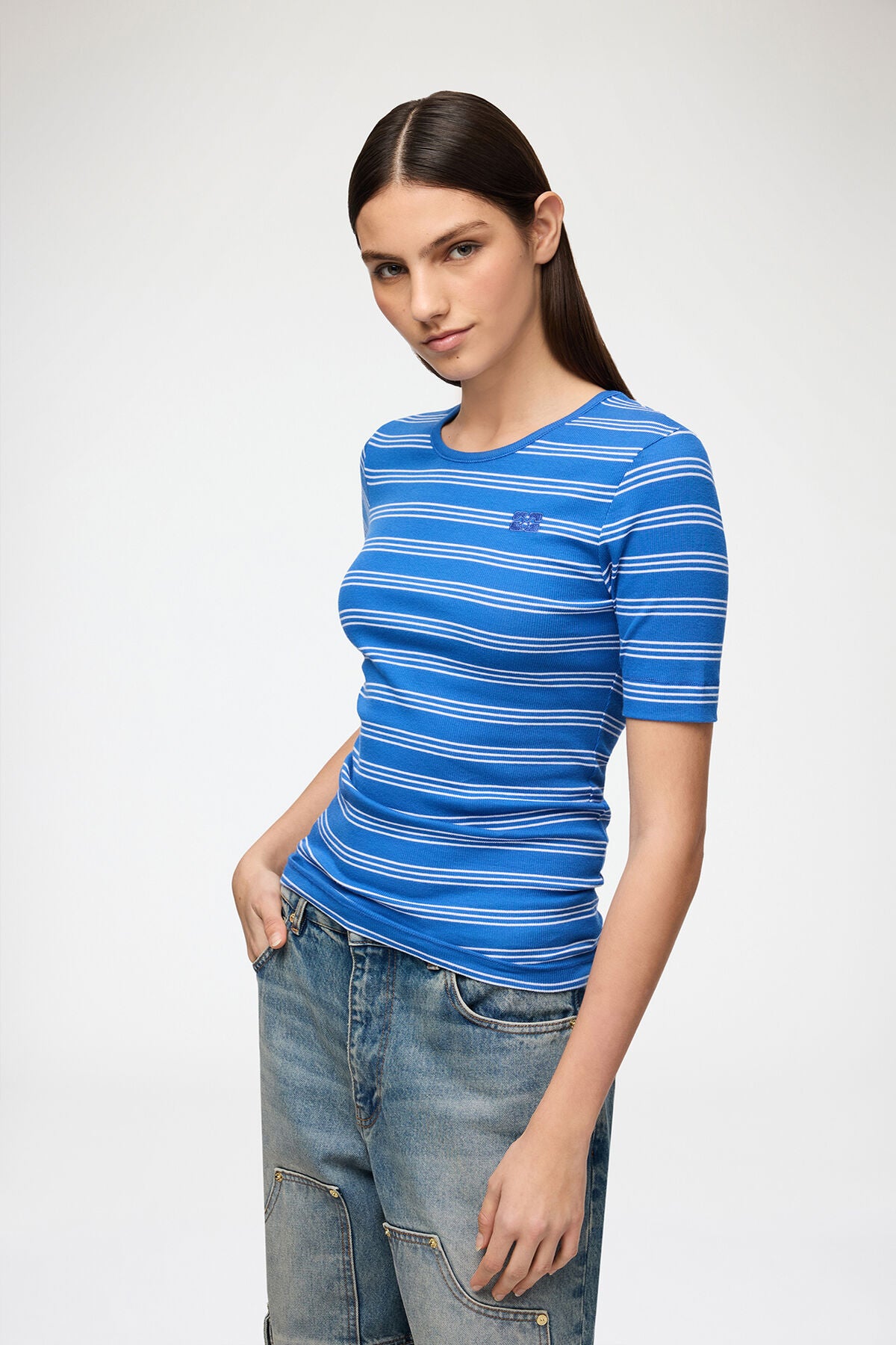 T-shirt in Cotton Rib