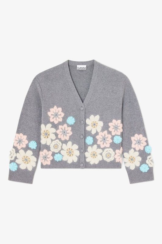 Cardigan in Grey Cashmere Mix