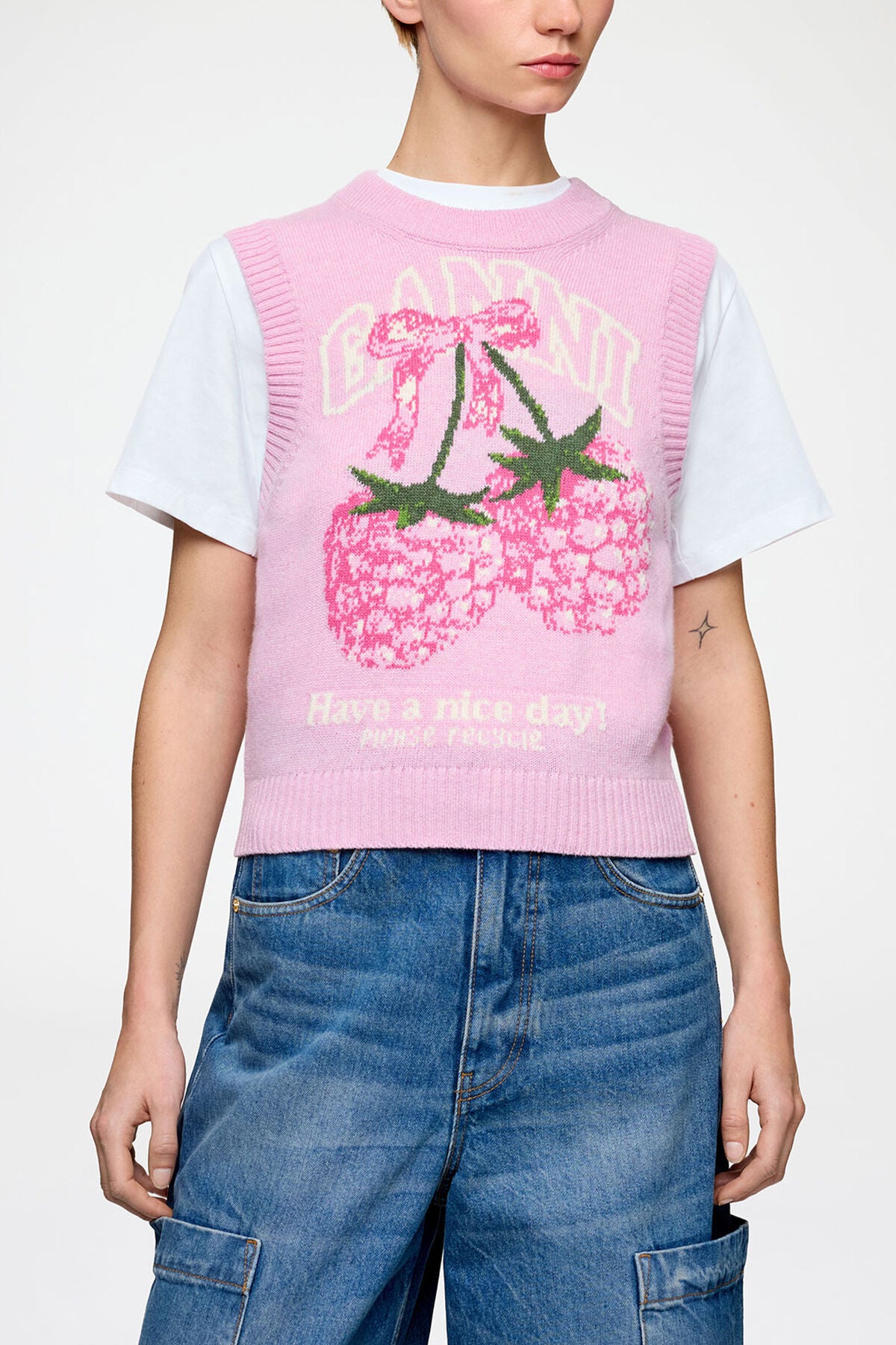 Vest in Graphic Wool