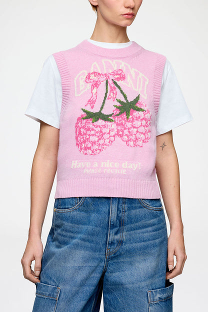 Vest in Graphic Wool