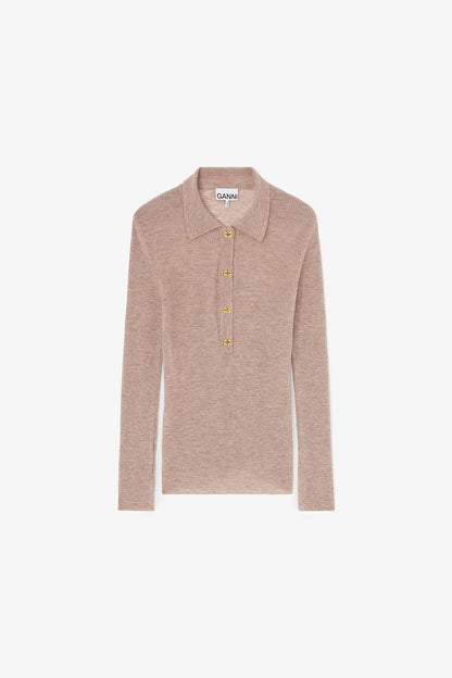 Polo Shirt in Sheer Wool