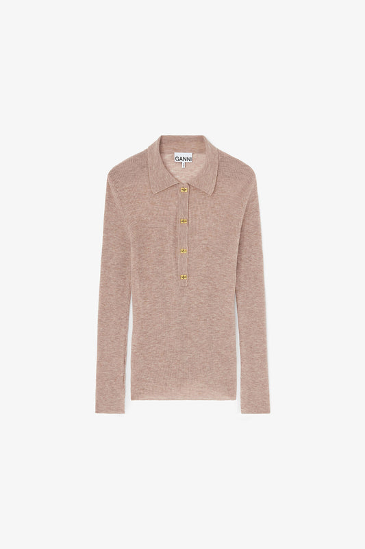 Polo Shirt in Sheer Wool