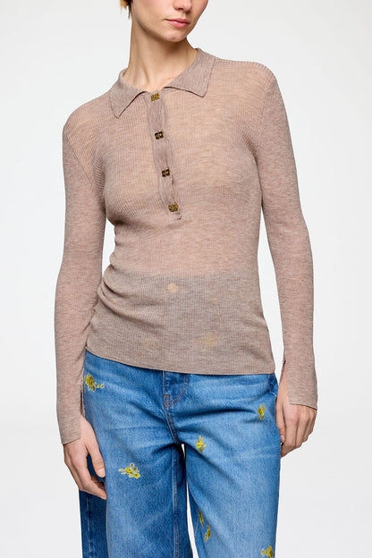 Polo Shirt in Sheer Wool
