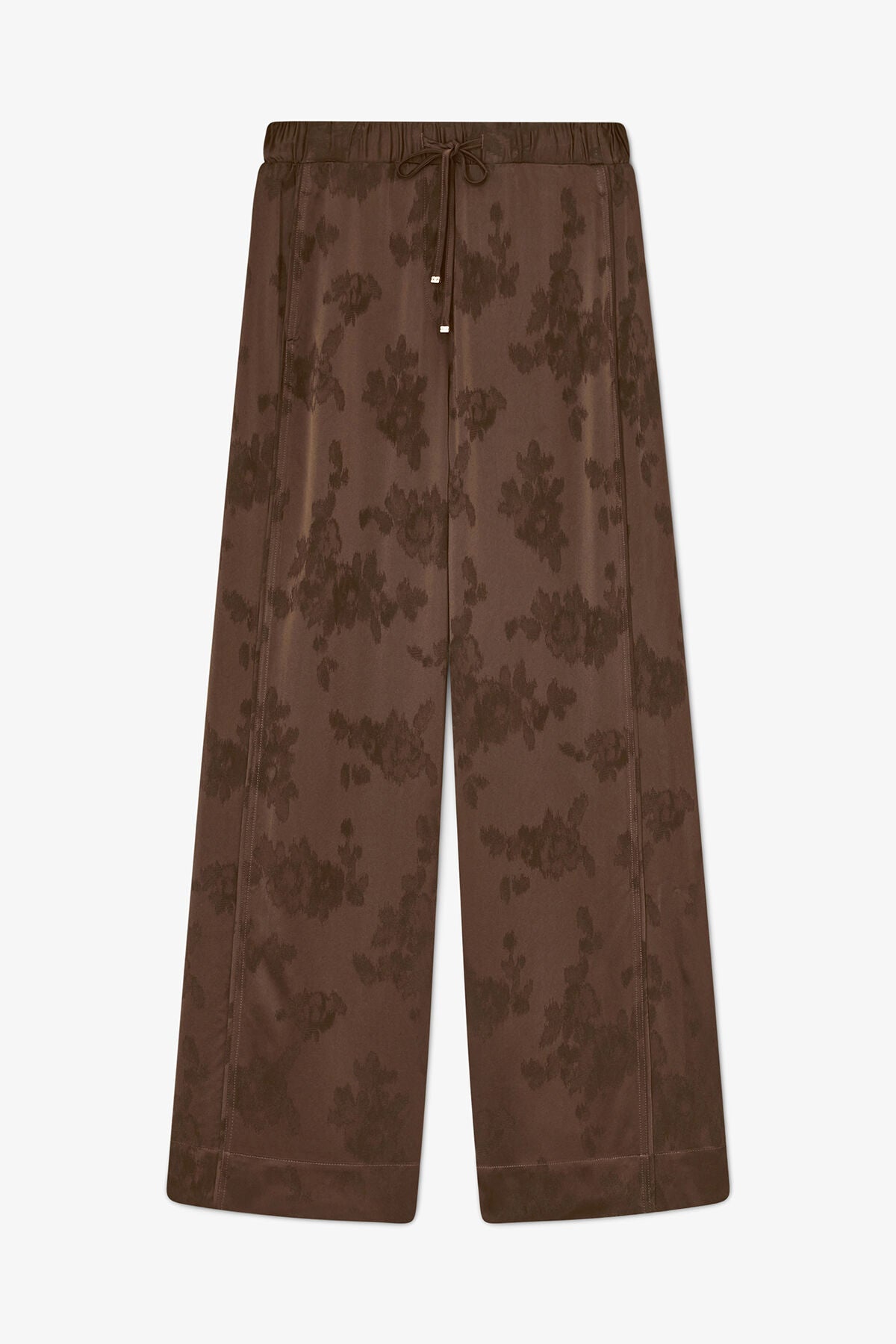 Trousers in Brown Satin