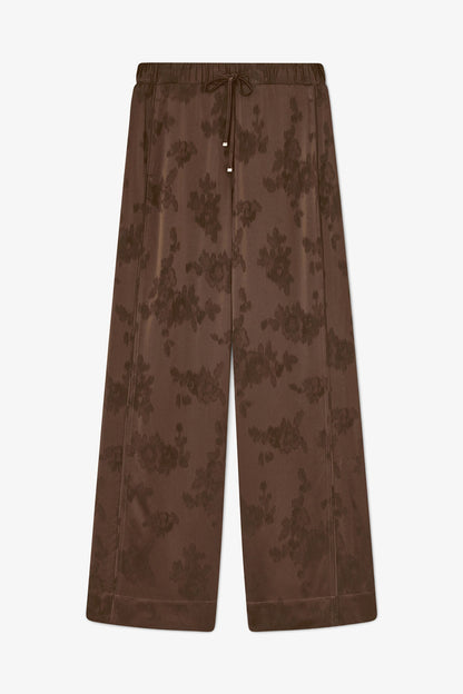 Trousers in Brown Satin